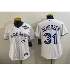 Youth Toronto Blue Jays 31 Max Scherzer White 2025 World Series Cool Base Stitched Baseball Jersey Youth Toronto Blue Jays 31 Max Scherzer White 2025 World Series Cool Base Stitched Baseball Jersey
