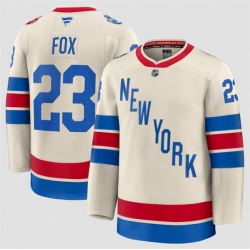 Men New York Rangers 23 Adam Fox Beige 2026 Winter Classic Stitched Hockey Jersey