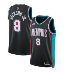Men Memphis Grizzlies 8 Jaren Jackson Jr  Black 2025 Classic Edition Stitched Basketball Jersey