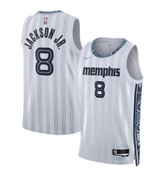 Men Memphis Grizzlies 8 Jaren Jackson Jr White 2025 26 City Edition Stitched Basketball Jersey Men Memphis Grizzlies 8 Jaren Jackson Jr White 2025 26 City Edition Stitched Basketball Jersey