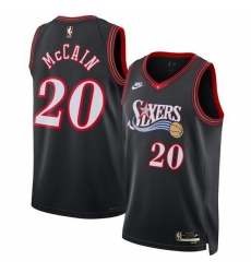 Men Philadelphia 76ers 20 Jared McCain Black 2025 Classic Edition Stitched Jersey