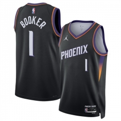 Men Phoenix Suns 1 Devin Booker Black 2025 Statement Edition Stitched Basketball Jersey
