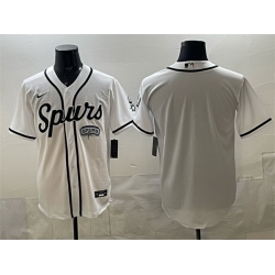 Men San Antonio Spurs Blank White Stitched Baseball Jersey
