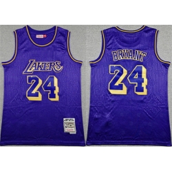 Men Los Angeles Lakers 24 Kobe Bryant Purple Throwback Stitched Basketball Jersey