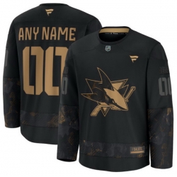 Men Women Youth San Jose Sharks Fanatics 2024 Military Appreciation Custom Practice Jersey Black