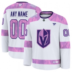 Men Women Youth Vegas Golden Knights Fanatics 2024 Hockey Fights Cancer Custom Practice Jerse White