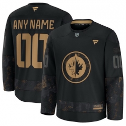 Men Women Youth Winnipeg Jets Fanatics Black 2024 Military Appreciation Custom Practice Jersey