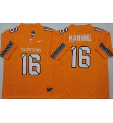 Men Tennessee Volunteers Orange #16 Peyton Manning White F U S E Stitched NCAA Jersey