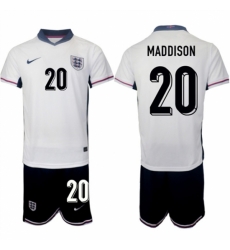 Men England 20 James Maddison 2024 25 White Home Soccer Jersey Suit Men England 20 James Maddison 2024 25 White Home Soccer Jersey Suit