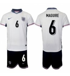 Men England 6 Harry Maguire 2024 25 White Home Soccer Jersey Suit Men England 6 Harry Maguire 2024 25 White Home Soccer Jersey Suit