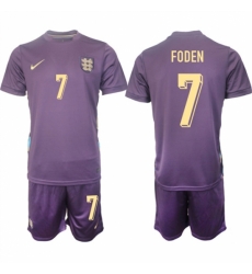 Men England 7 Philip Walter Foden 2024 25 Purple Away Soccer Jersey Suit Men England 7 Philip Walter Foden 2024 25 Purple Away Soccer Jersey Suit