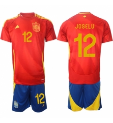 Men Spain Team 12 Joselu 2024 25 Red Home Soccer Jersey Suit Men Spain Team 12 Joselu 2024 25 Red Home Soccer Jersey Suit