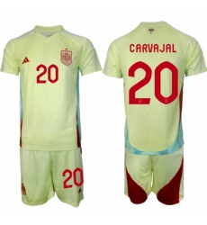 Men Spain Team 20 Dani Carvajal 2024 25 Yellow Away Soccer Jersey Suit Men Spain Team 20 Dani Carvajal 2024 25 Yellow Away Soccer Jersey Suit