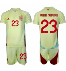 Men Spain Team 23 Unai Simn 2024 25 Yellow Away Soccer Jersey Suit Men Spain Team 23 Unai Simn 2024 25 Yellow Away Soccer Jersey Suit