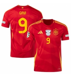 Men Spain Team 9 Gavi Scarlet 2024 Home Soccer Jersey Men Spain Team 9 Gavi Scarlet 2024 Home Soccer Jersey