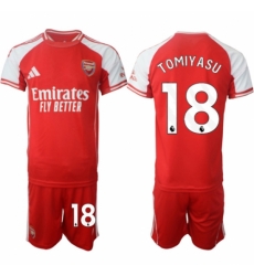 Men Arsenal FC 18 Takehiro Tomiyasu Red 2025 Home Soccer Jersey Suit Men Arsenal FC 18 Takehiro Tomiyasu Red 2025 Home Soccer Jersey Suit