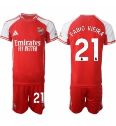 Men Arsenal FC 21 Fbio Vieira Red 2025 Home Soccer Jersey Suit Men Arsenal FC 21 Fbio Vieira Red 2025 Home Soccer Jersey Suit