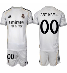 Men Real Madrid Custom 25 26 White Home Soccer Jersey Suit Men Real Madrid Custom 25 26 White Home Soccer Jersey Suit