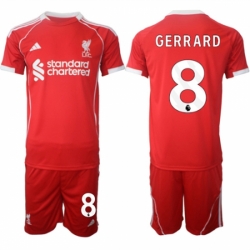 Men Liverpool 8 Steven Gerrard 2025 Red Home Soccer Jersey Suit