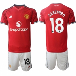 Men Manchester United 18 Casemiro2025 26 Red Home Soccer Jersey Suit