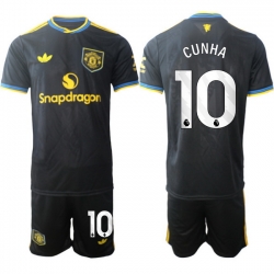 Men Manchester United 2026 Soccer Jerseys Black #10 CUNHA