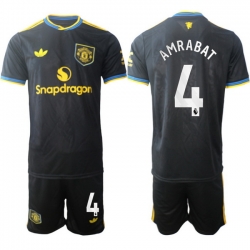 Men Manchester United 2026 Soccer Jerseys Black #4 AMRABAT