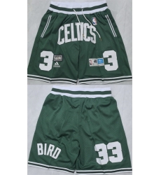 Men Boston Celtics 33 Larry Bird Green Shorts Men Boston Celtics 33 Larry Bird Green Shorts