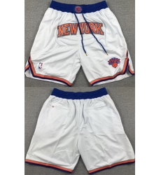 Men New York Knicks White Shorts II Men New York Knicks White Shorts II
