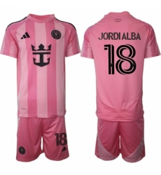 Men Inter Miami CF 18 Jordi Alba 25 26 Pink Home Soccer Jersey Suit Men Inter Miami CF 18 Jordi Alba 25 26 Pink Home Soccer Jersey Suit