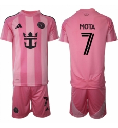 Men Inter Miami CF 7 Jean Mota 25 26 Pink Home Soccer Jersey Suit Men Inter Miami CF 7 Jean Mota 25 26 Pink Home Soccer Jersey Suit