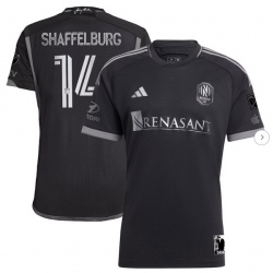 Mens Nashville SC Jacob Shaffelburg adidas Black 2024 Man In Black Kit Authentic Player Jersey