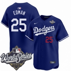 Men Los Angeles Dodgers 25 Tommy Edman 2025 World Series Cool Base Stitched Baseball Jersey Blue