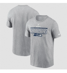 Men Seattle Seahawks Heather Gray 2025 NFC Champions Locker Room Trophy Collection T Shirt